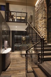 wine cellar in custom home